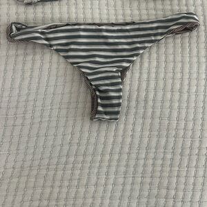 Acacia swimwear Ho’okipa and Gray Striped Bikini Bottoms